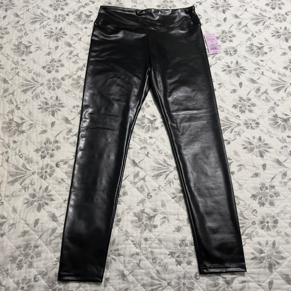 Wild Fable Women's High-Waisted Black Leather Liquid Leggings M